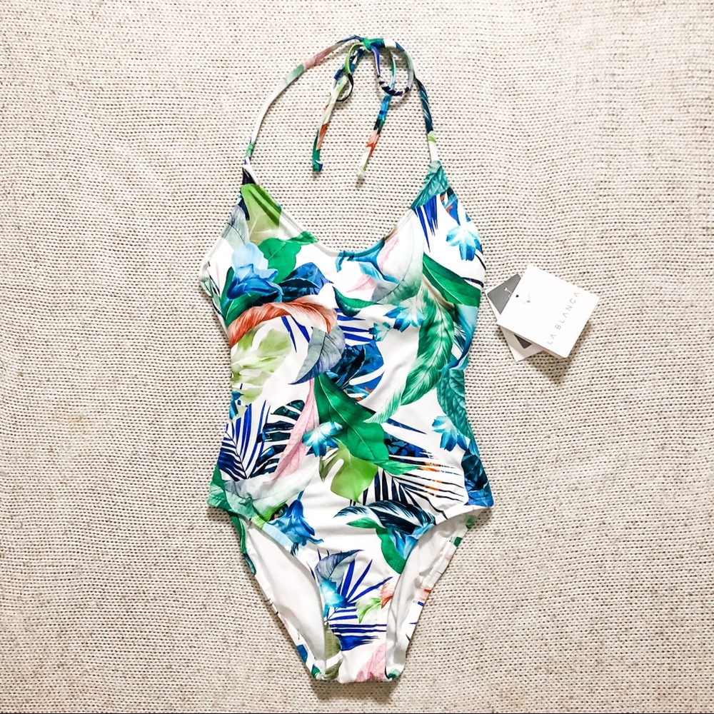 La Blanca One Piece Tropical Print Swimsuit